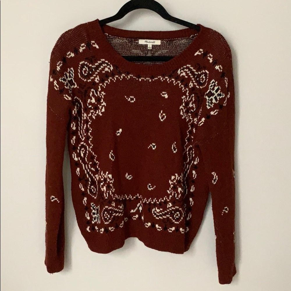 Madewell Bandana Crewneck Sweater